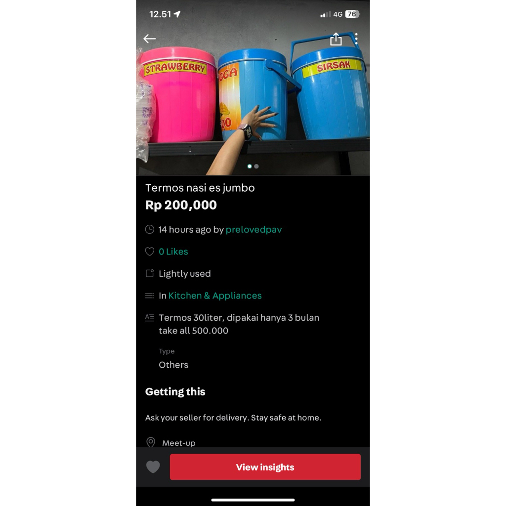 Preloved termos nasi es jumbo