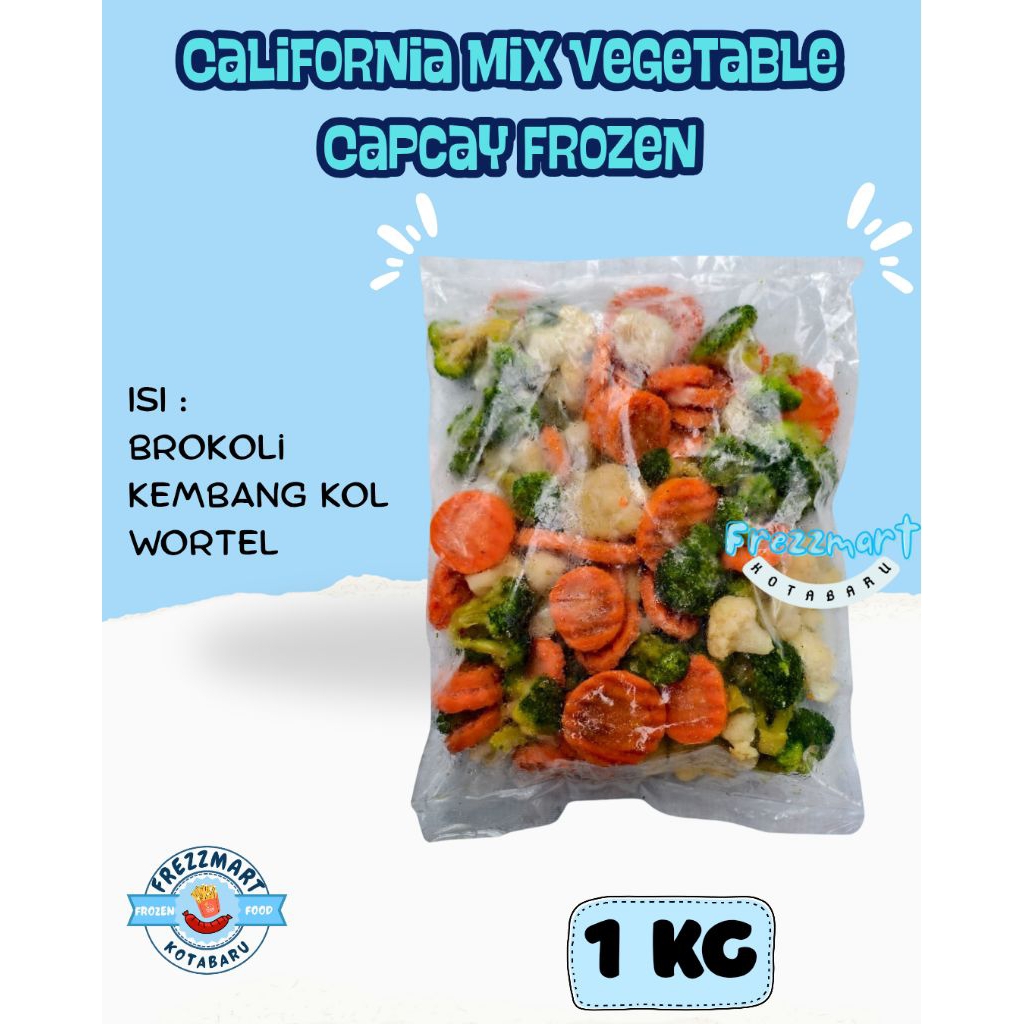 

CAPCAY FROZEN CALIFORNIA MIX VEGETABLE 1 KG Frezzmart Kotabaru