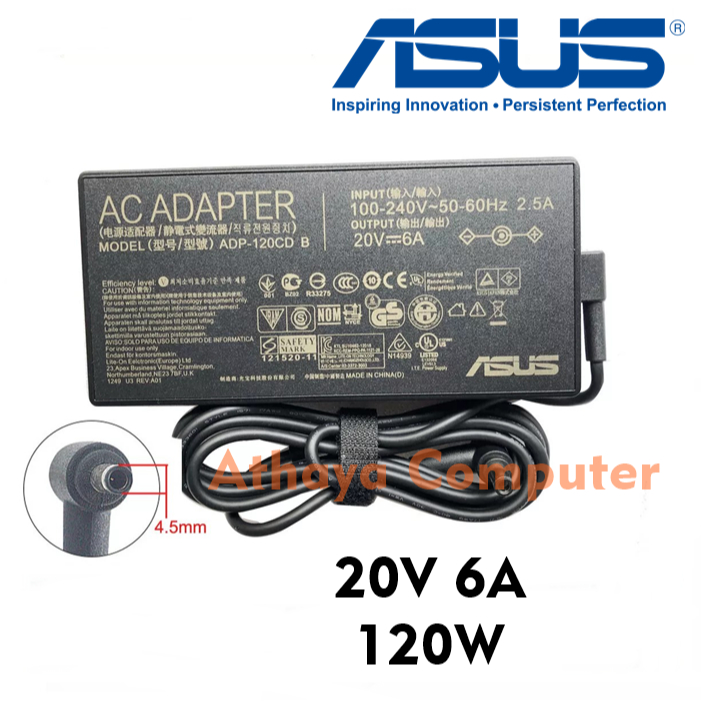 Charger Adaptor Asus VivoBook 16X Intel i5 Gen 12 20V 6A 120W original
