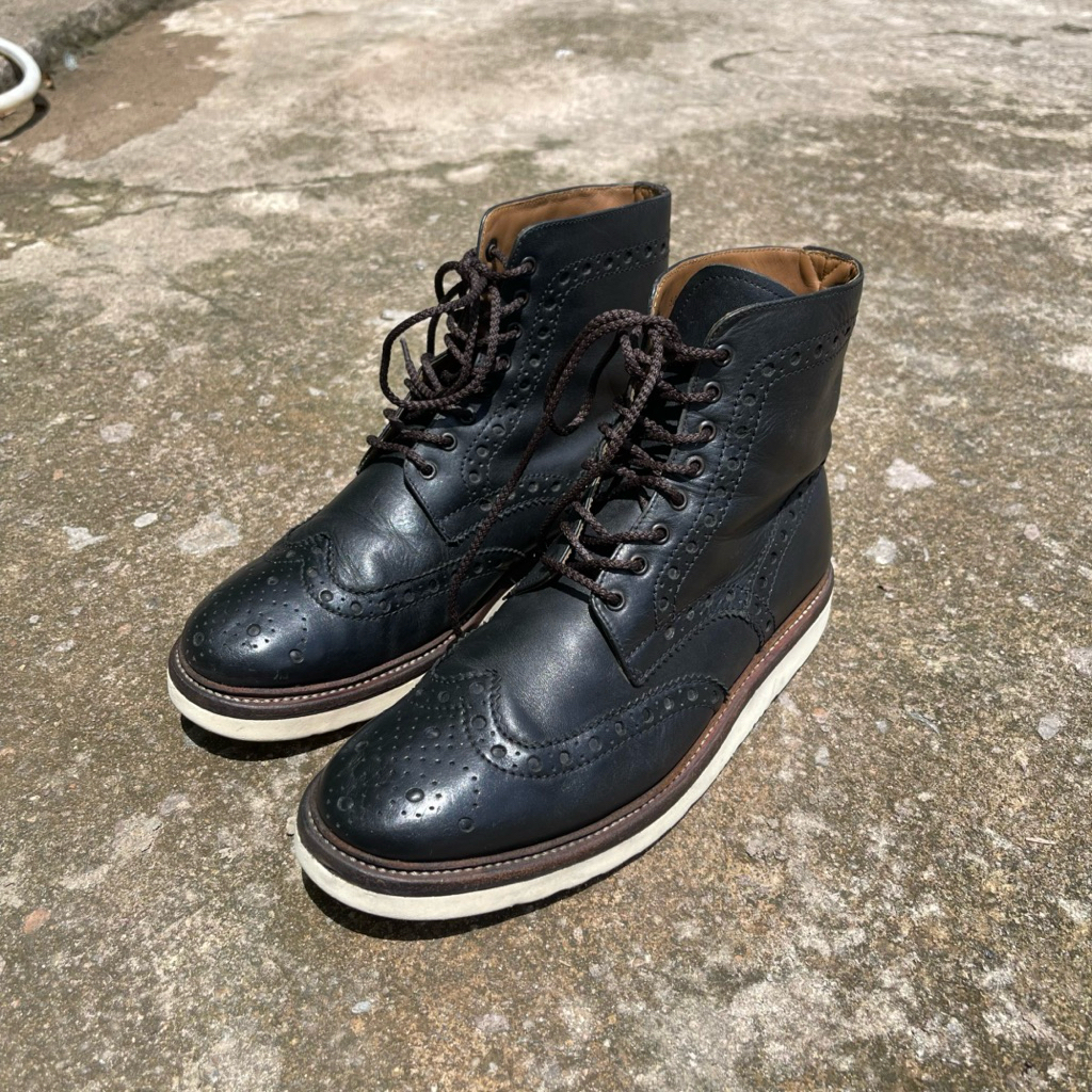 grenson england boots wingtip english brogue