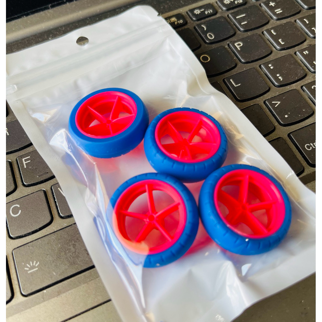 Ban Karet Miniatur Bus Biru Pink