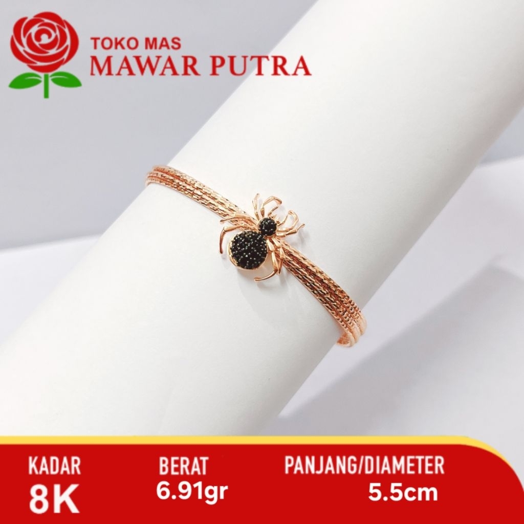 GELANG OVAL MOTIF BLACK SPIDER UBS GOLD 8K 00230765
