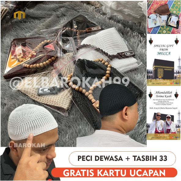 Peci Tasbih Sauvenir Tahlilan / Peci Rajut souvenir tahlilan 1000 / Peci Tasbih souvenir tahlilan or