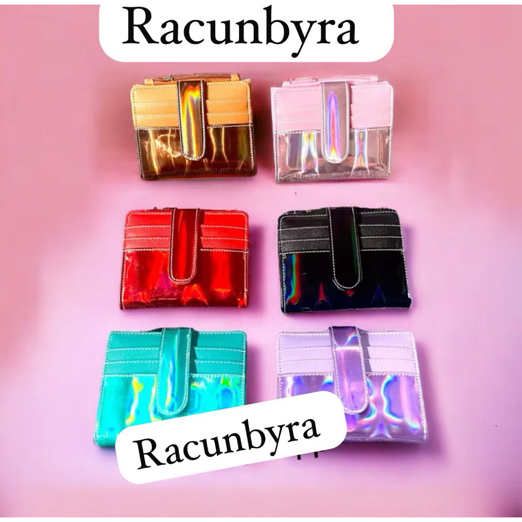 Dompet Lipat Mini Hologram/glitter