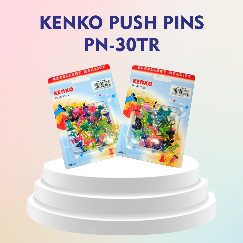 

KENKO PUSH PIN PN-30TR/Push Pins KENKO PN-30TR Paku Pines Transparan Warna/KENKO - Color Trans Push Pins - PN-30TR Paku Pins Warna / Push Pin
