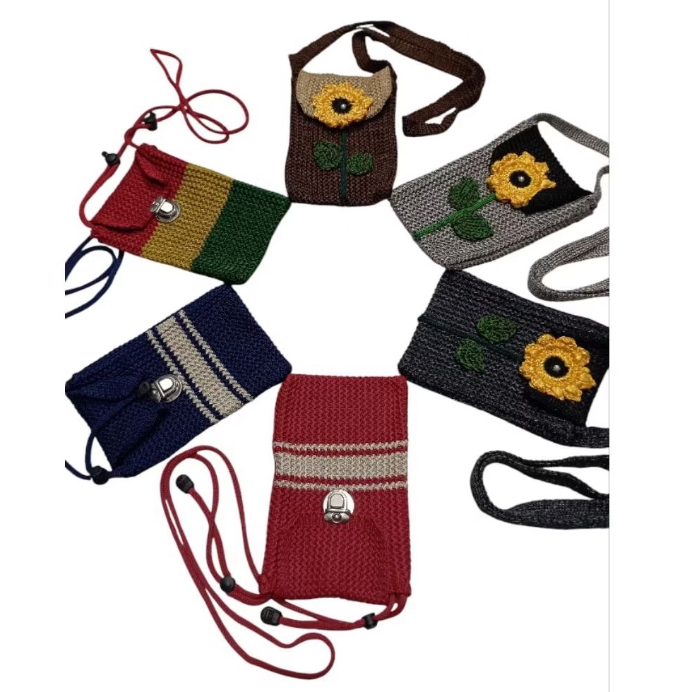 Tas Hp Bahan Rajut / Tas Kecil Kain Rajut / Tas Hp Rajut