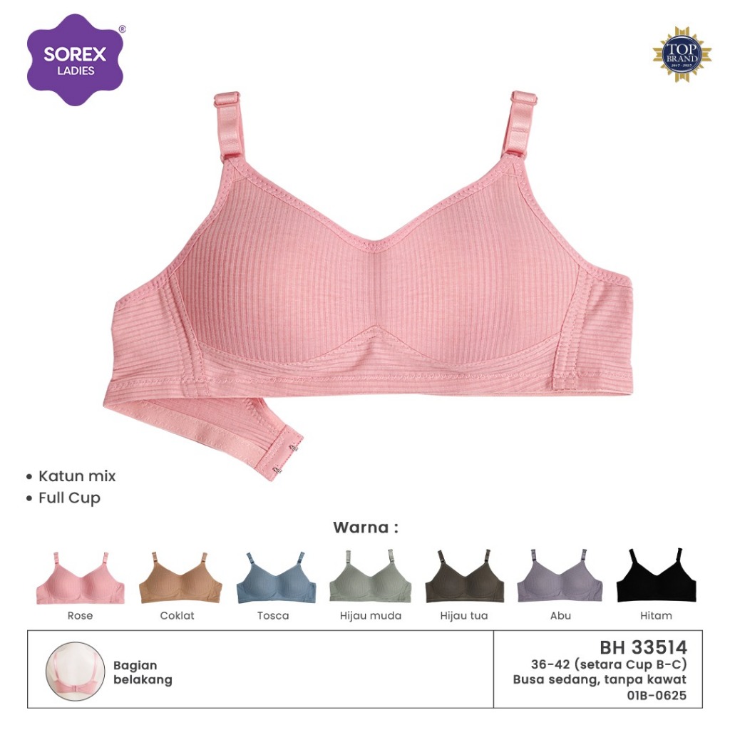 SOREX - BH SOREX (Cup B-C) - Busa Sedang Tanpa Kawat - BH 33514