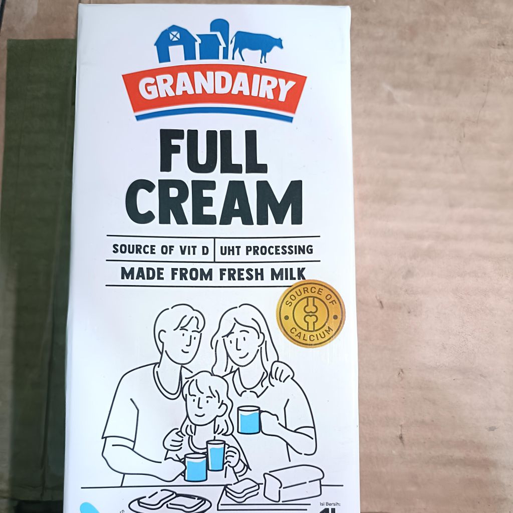 

GRANDAIRY UHT FULL CREAM 1LT / SUSU UHT GRANDAIRY FULL CREAM 1LT / SUSU FULL CREAM 1LT