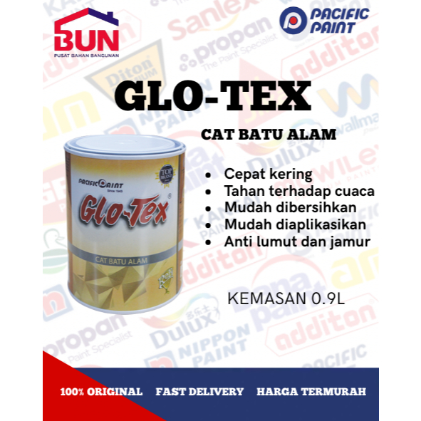 Glotex Coating Batu Alam-Cat Permukaan Batu Alam-HITAM GLOSS-0.9liter