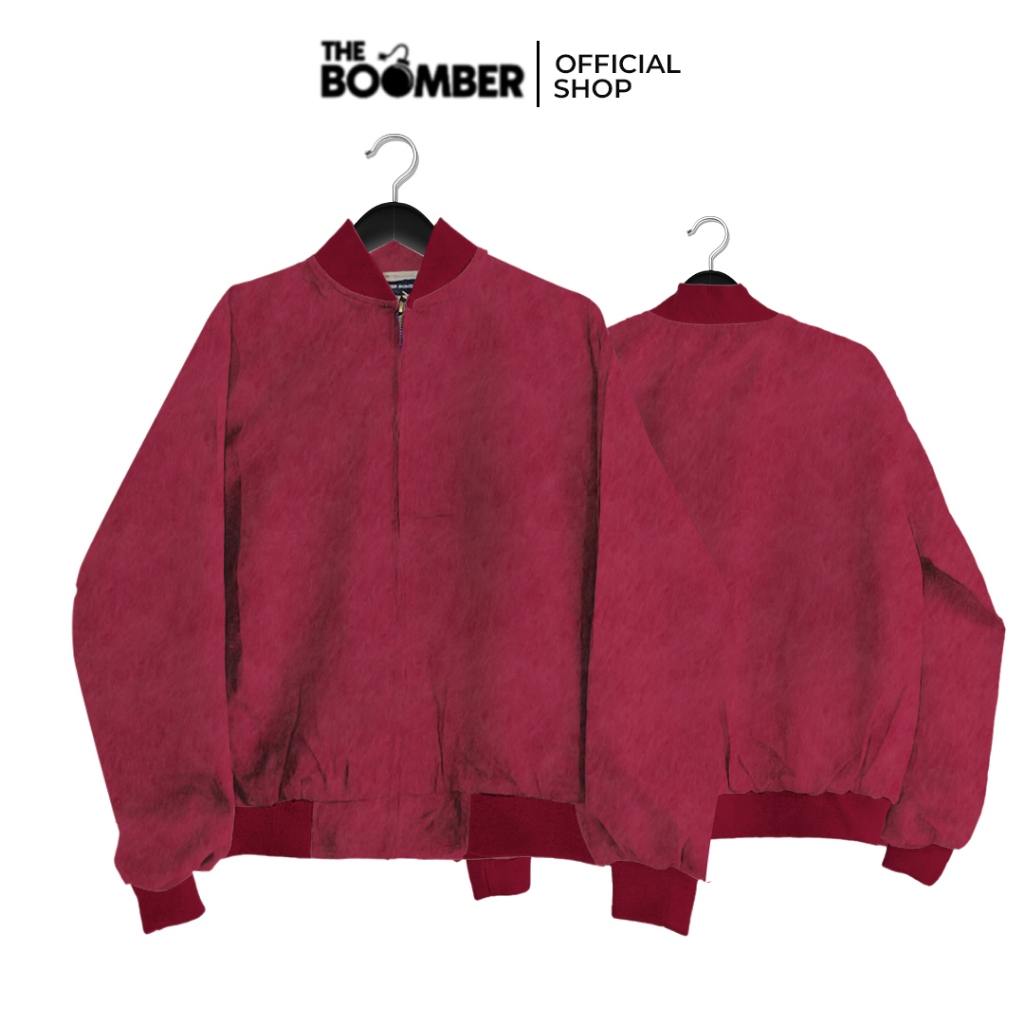 THE BOMBER - ALFRE JACKET RED Jaket Bomber Wanita Pria Unisex Leather Suede Merah