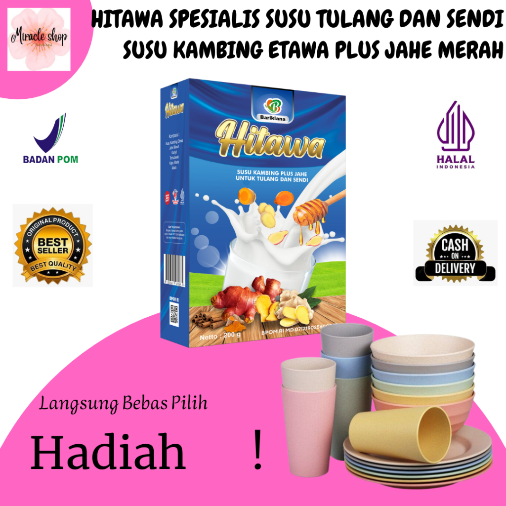 

[FREE PILIH HADIAH] HITAWA SUSU KAMBING ETAWA PLUS JAHE MERAH SUSU KESEHATAN TULANG DAN SENDI
