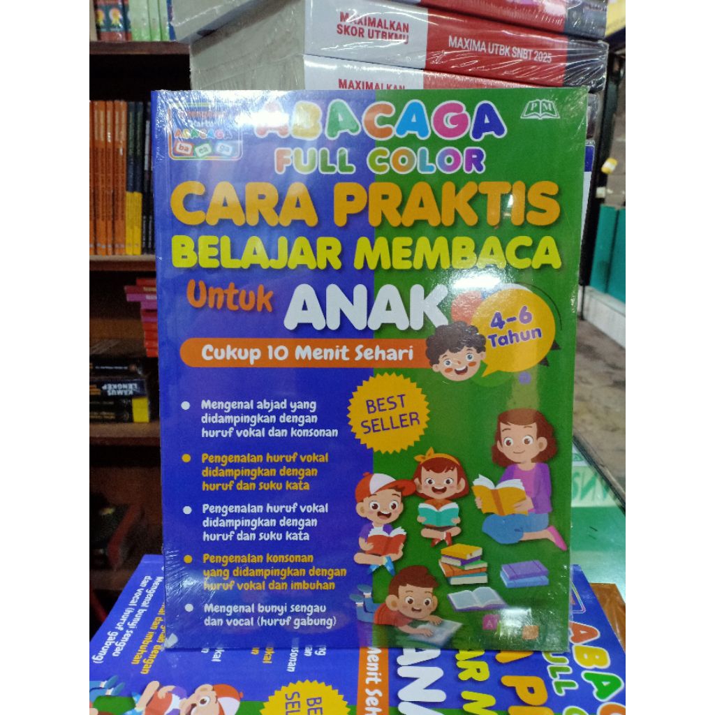 BUKU TK - BUKU BELAJAR MEMBACA - ABACAGA - FULL COLOR - BUKU ANAK