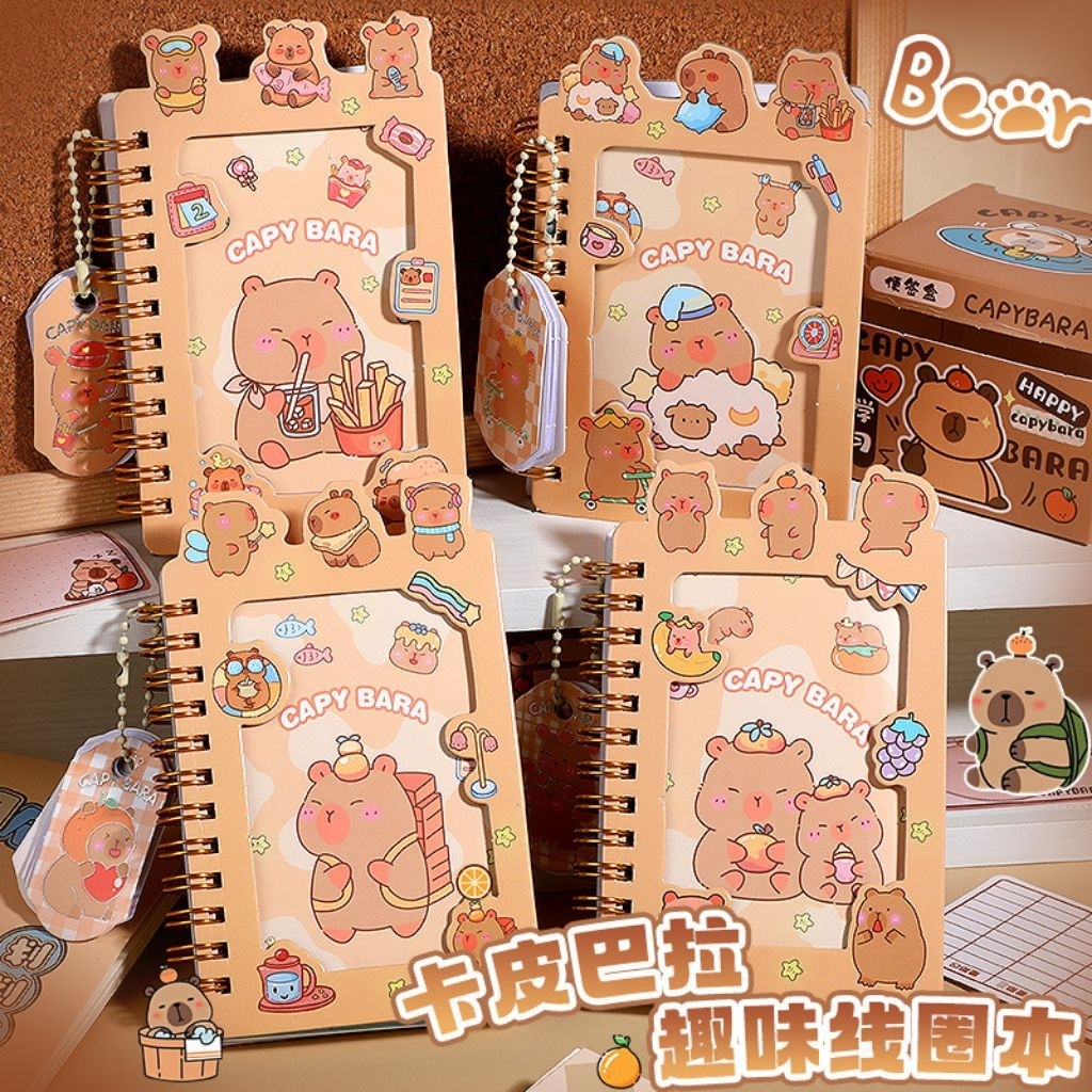 

(PF007) CAPYBARA SPIRAL NOTEBOOK | Buku tulis notes kecil unik lucu gemas / Notebook Compact / Buku Tulis Kecil / Notes Mini 3D