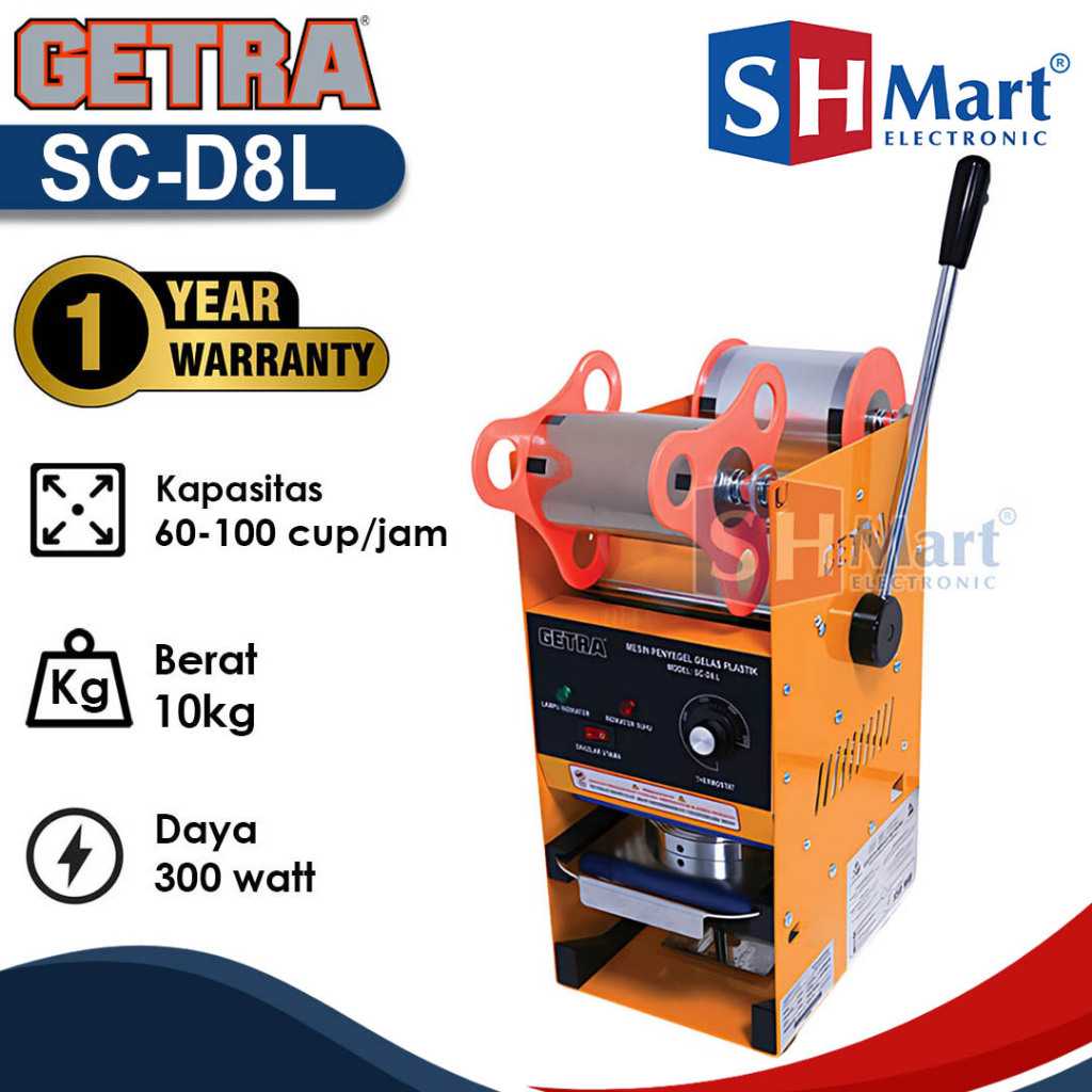 CUP SEALER GETRA SC-D8L / MESIN PENYEGEL GELAS PLASTIK SCD8L (MEDAN)