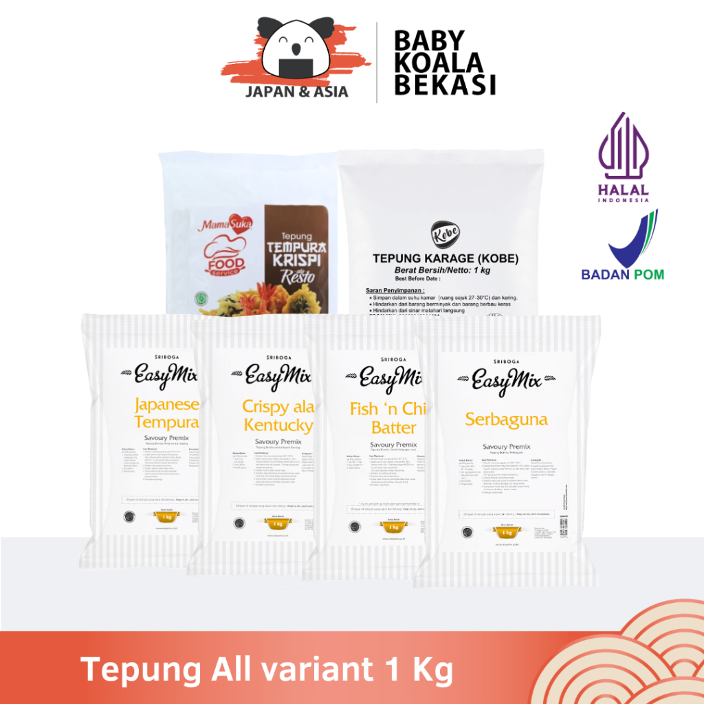 

EASY MIX MAMASUKA NISSIN KOBE Tepung Karage Tempura 1 Kg Halal | Kentucky Serbaguna Fish n'chip -BKB