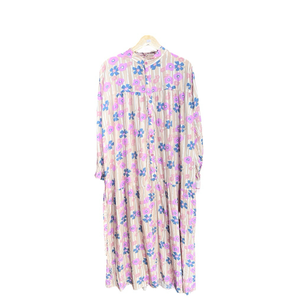 Gamis Rayon Motif Premium Kancing Depan