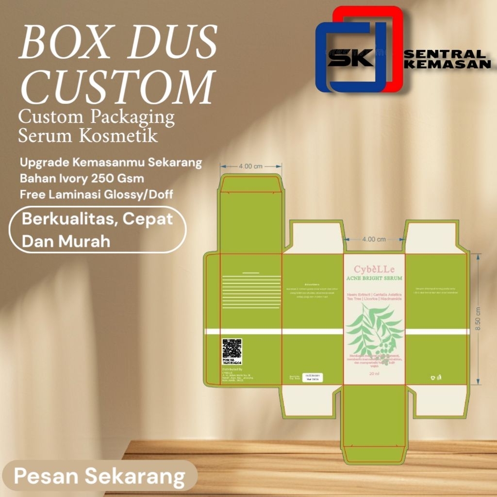 Cetak Box Dus Custom Skin Care Parfum Murah Kekinian