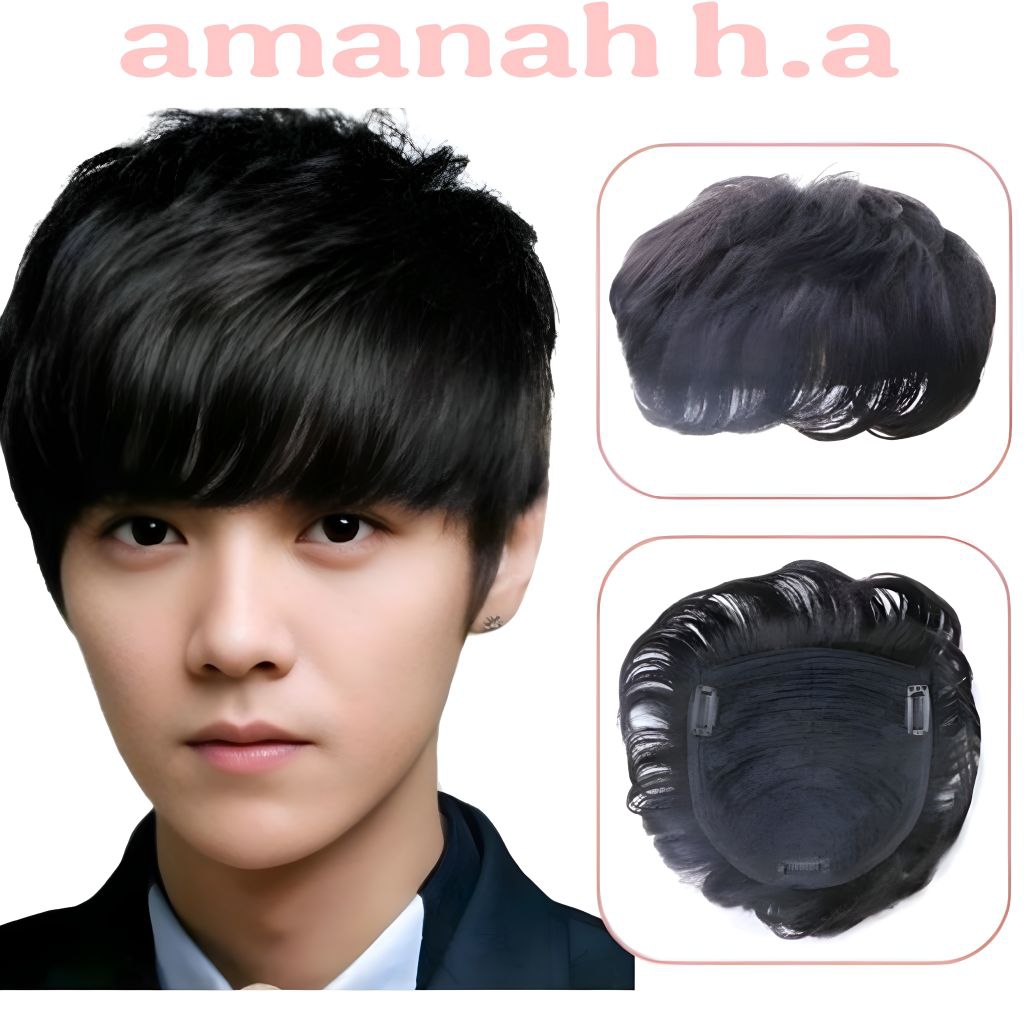 WIG TOUPEE PENUTUP UBAN/Toupee Penutup Botak Pria/Toupee Clip Murah