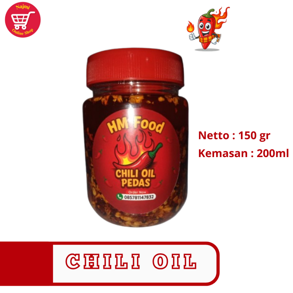 

CHILI OIL MINYAK CABE 200ML UNTUK DIMSUM - PANGSIT - BASO ACI - SEBLAK - MIE BASO - NASGOR PEDAS