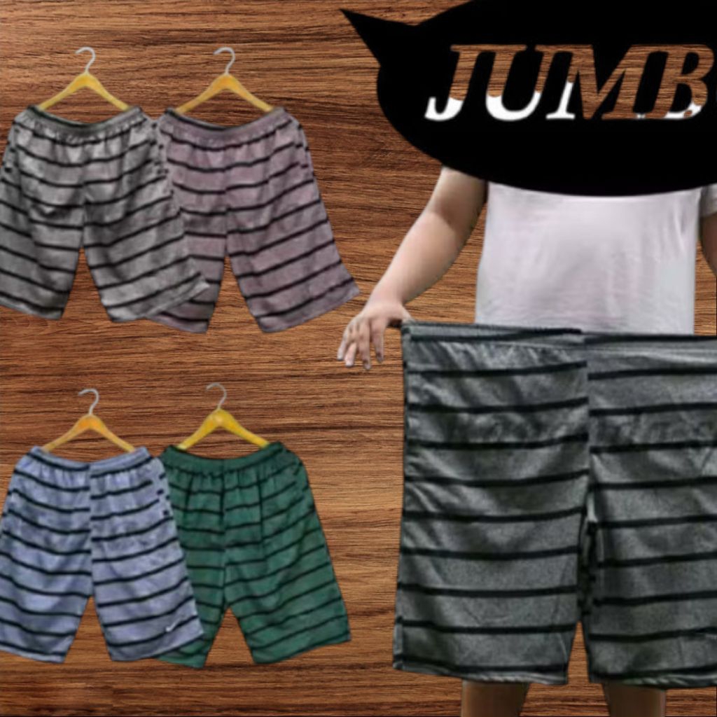 celana salur jumbo pria wanita celana pendek/kolor pria wanita santai