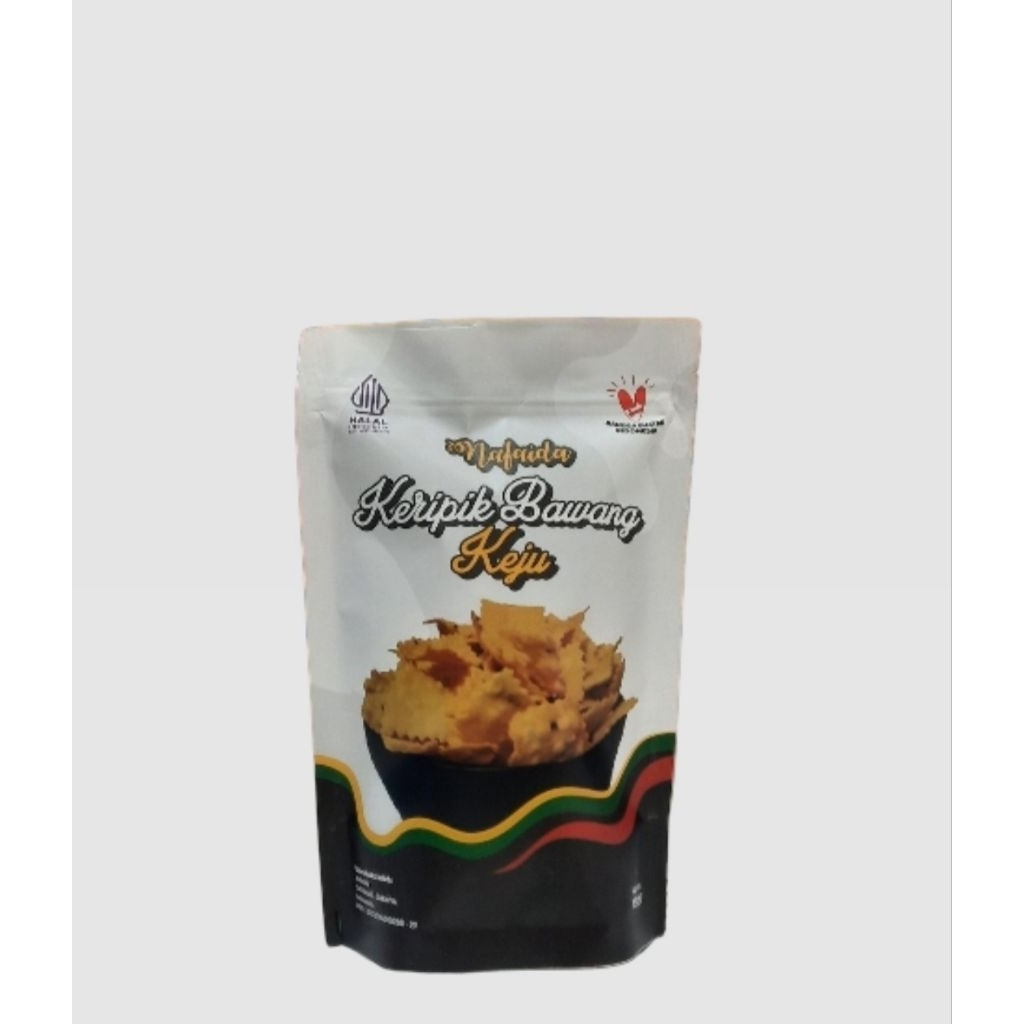

KeripikBawangKejuCemilanKemasanpouch150gram