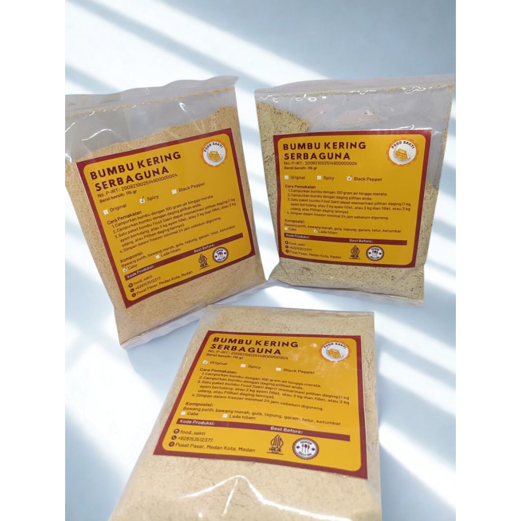 

Halal Bumbu Kering Serbaguna Food Sakti untuk marinasi daging ayam ikan sapi udang tahu tempe