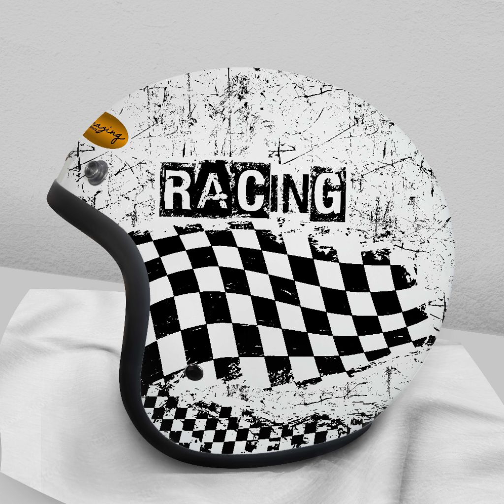 Helm Bogo Racing Style Classic Vintage Retro