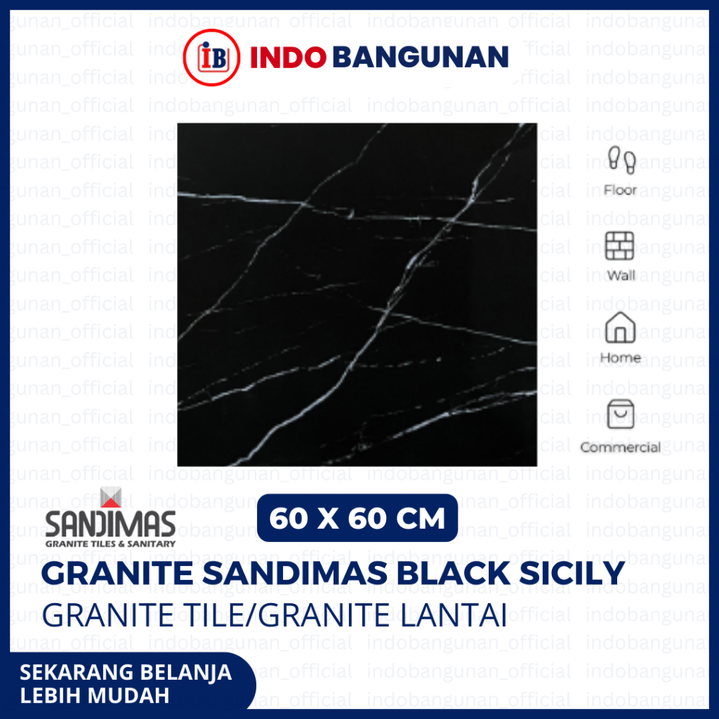 Sandimas Granit Black Sicily 60x60