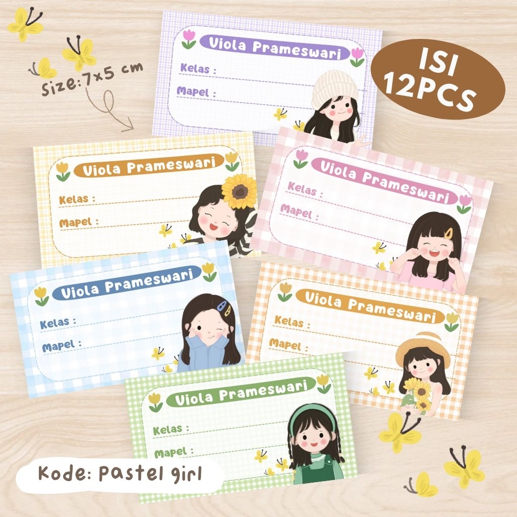 

ISI 12 | STICKER BUKU SEKOLAH CUSTOM NAMA ANAK LABEL BUKU MAPEL CEWEK COWOK KARAKTER LUCU