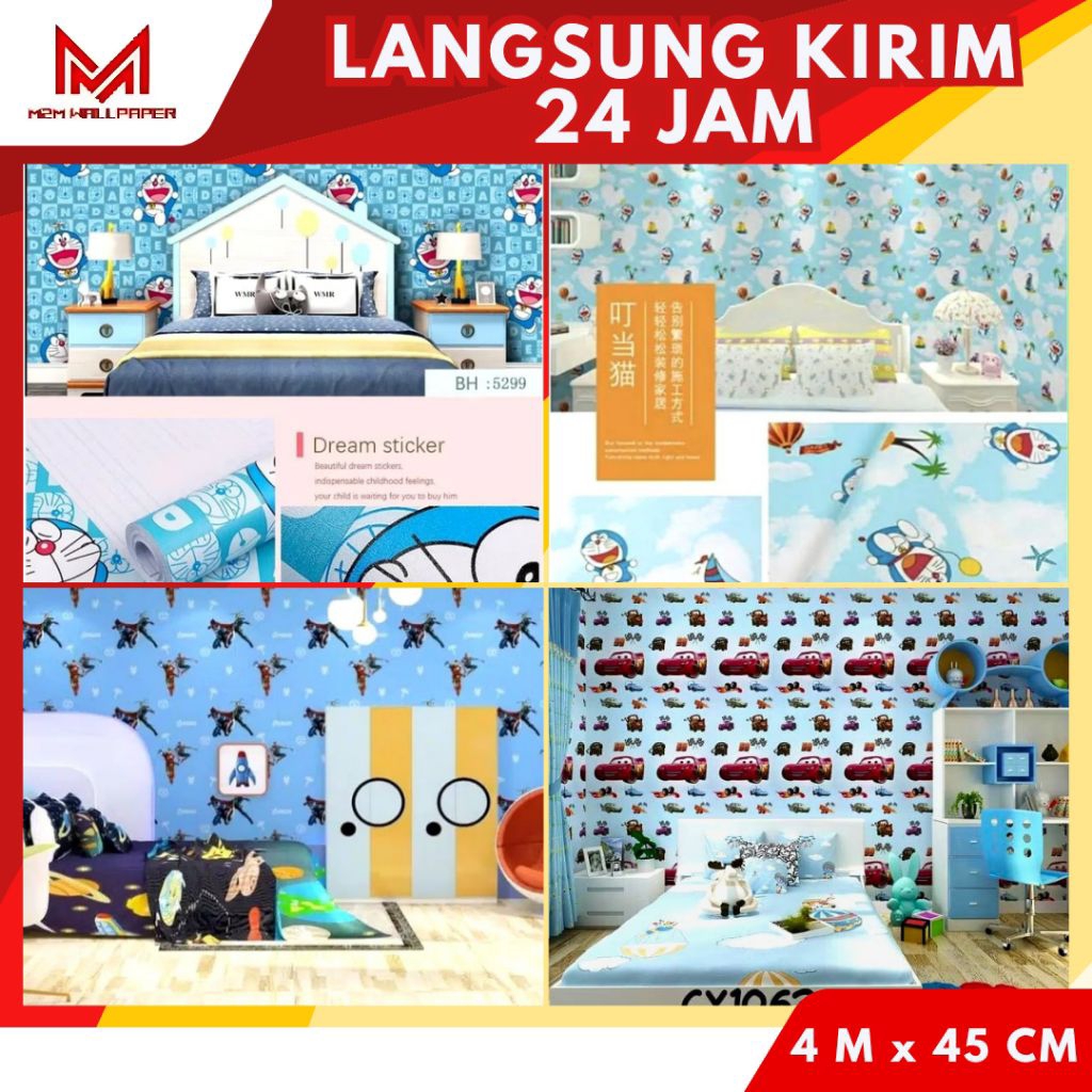 Wallpaper Dinding Kamar Anak Aesthetic [ M2M WALLPAPER ] Wallpaper Dinding Ruang Tamu Sticker Dindin