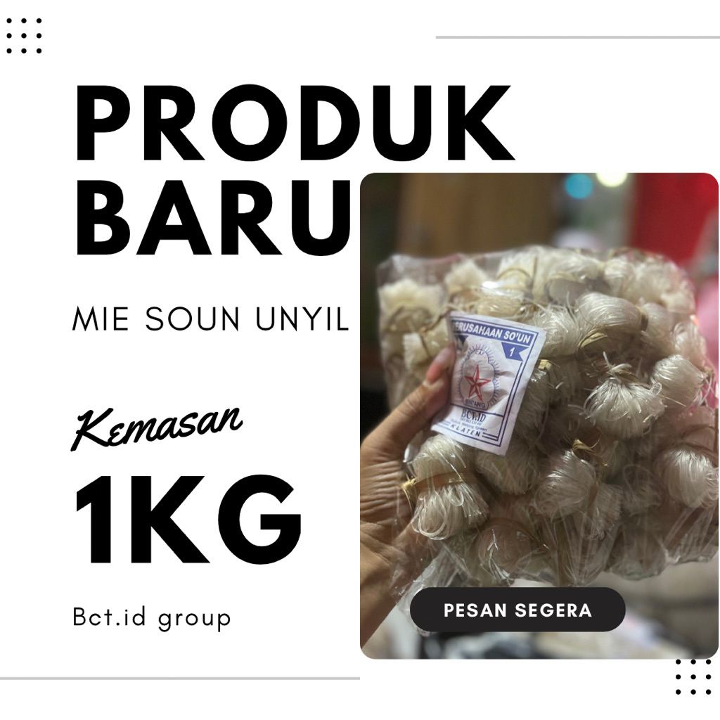 

BAKMI SOHUN UNYIL KECIL GRONTOL KEMASAN -/+ 1kg