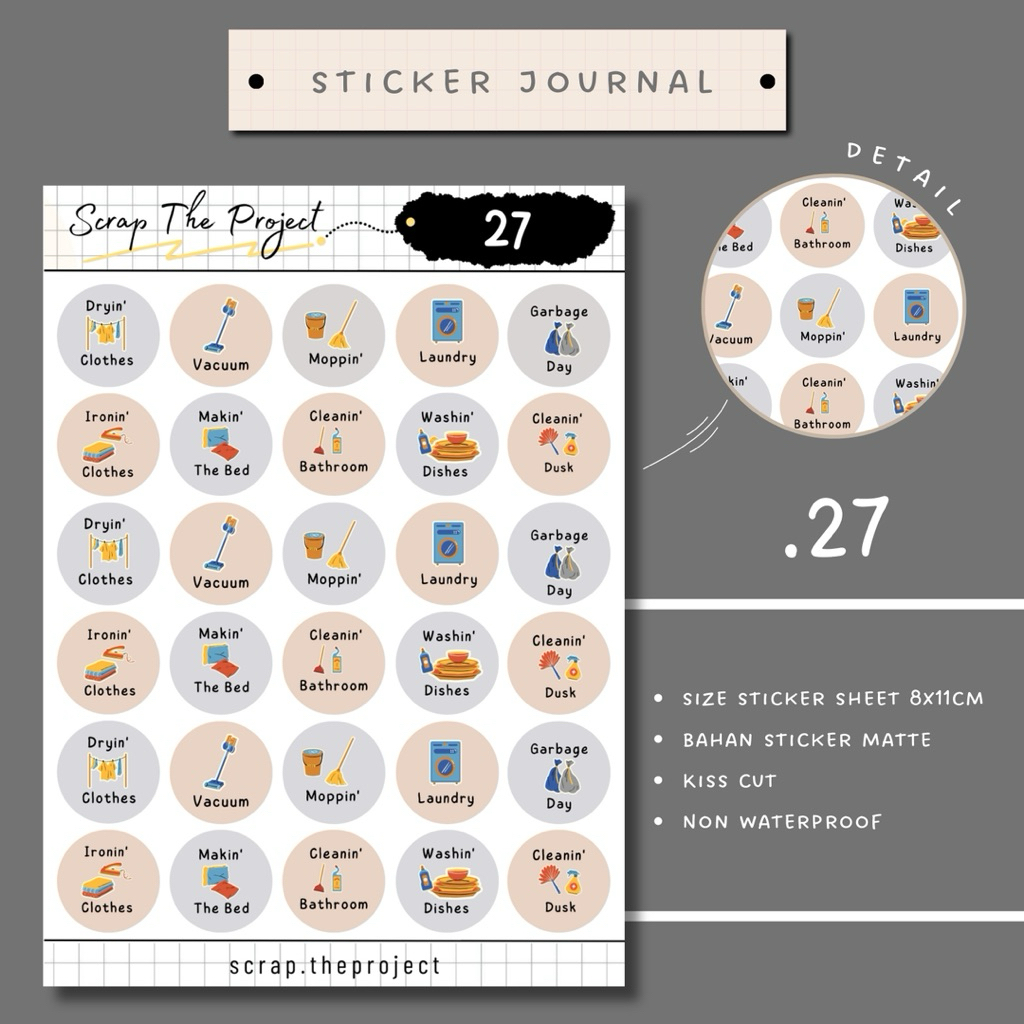 

STICKER PLANNER JOURNAL / DAILY ACTIVITY STICKER / STP - 27