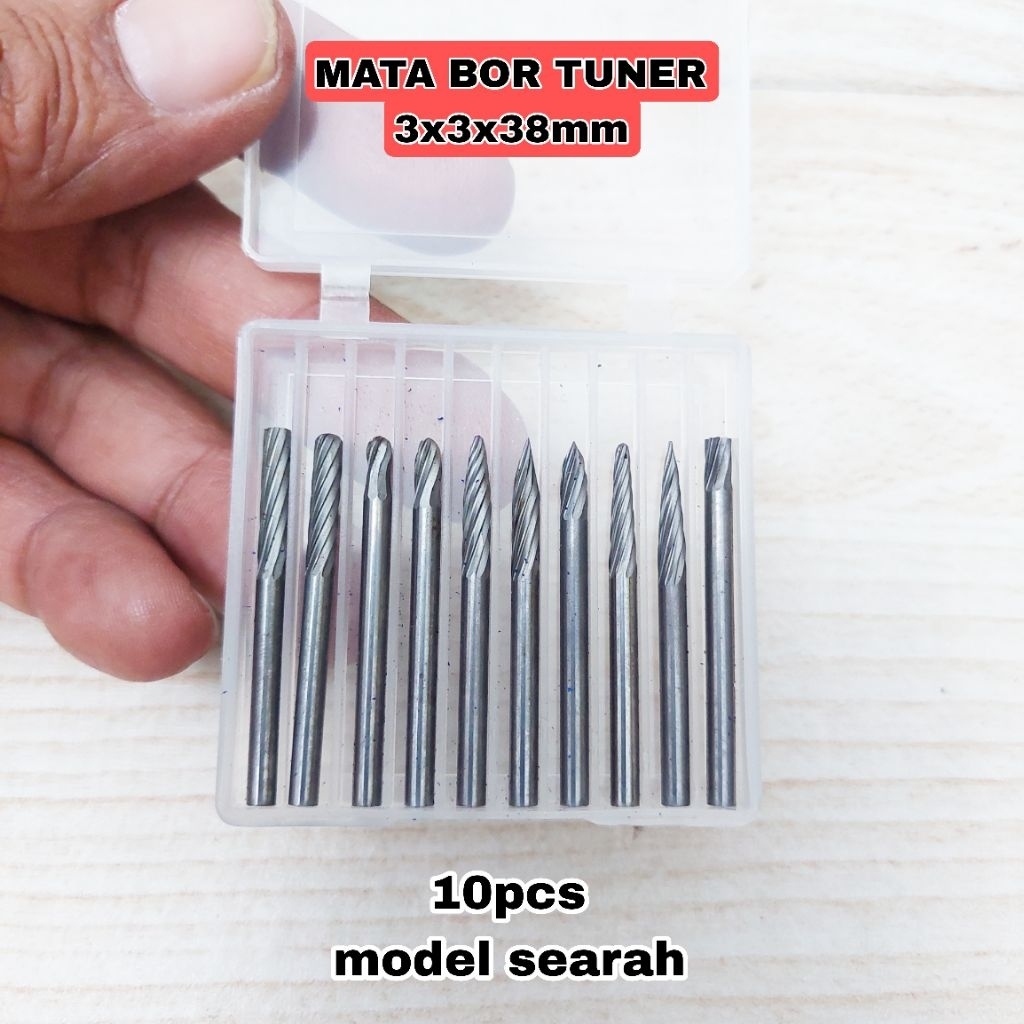 10pcs mata bor tuner kerok 3x3mm tungsten carbide buat bor tuner bengkok searah