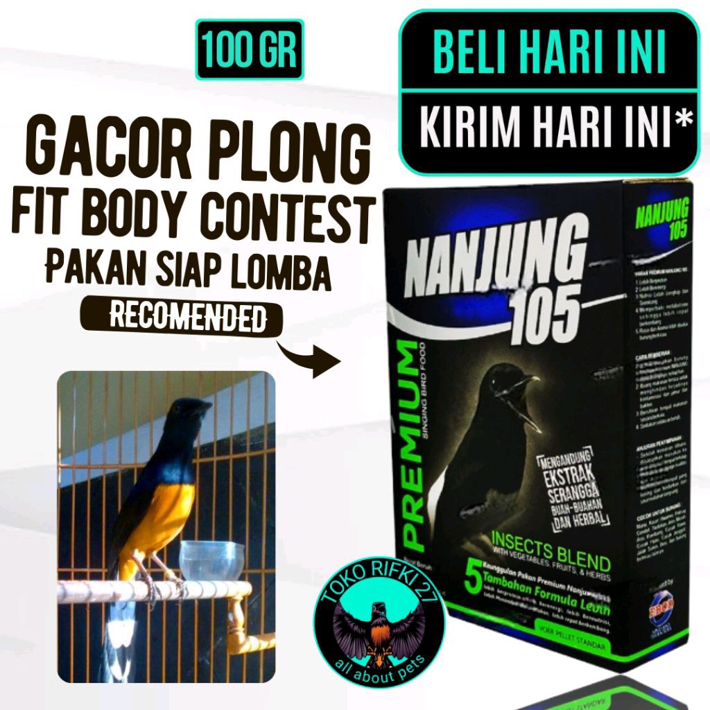 NANJUNG 105 PREMIUM VOER PELLET EBOD JAYA PUR PELET PAKAN MAKANAN BURUNG MURAI satu perkotak