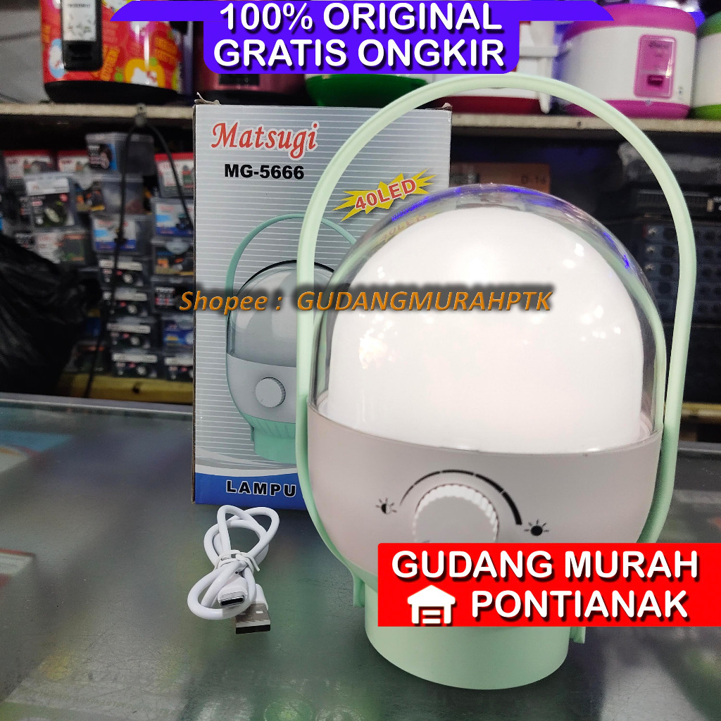 Emergency Lamp Lampu darurat MATSUGI MG-5666 DIMMER LED 40 WATT CAHAYA PUTIH Bulat