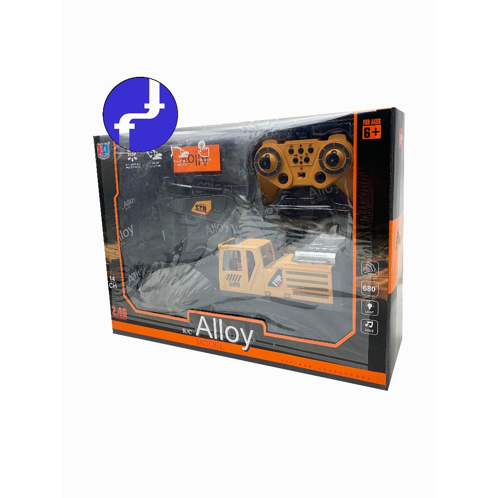 Mainan Anak Excavator Alat Berat RC Seru Besi Alloy Spray