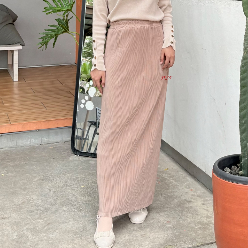 Rok Span Plisket Lidi Non Wavy/ Rok Span Plisket Lidi panjang/ Rok Span Plisket Lidi Premium/ Rok Sp