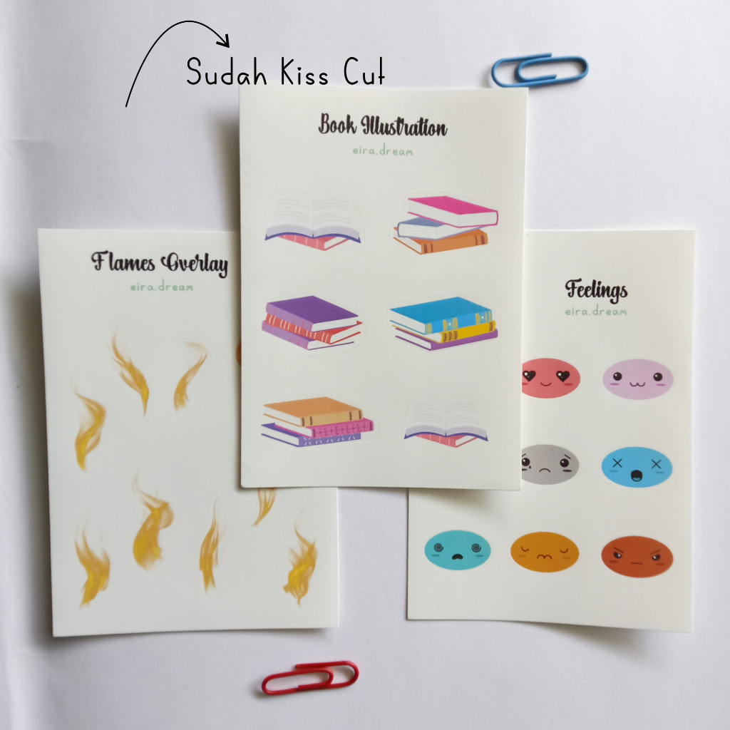 

Stiker Dekorasi Anti Air Sticker Aesthetic Lucu Kiss Cut A7