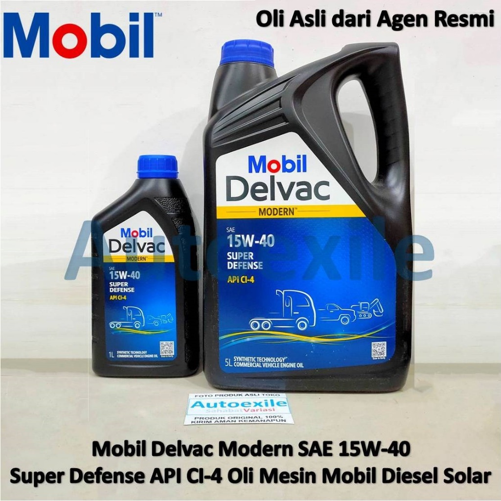 Oli Asli Mobil Delvac Modern SAE 15W-40 Super Defense API CI-4 Engine Oil Mesin Diesel Original Untu