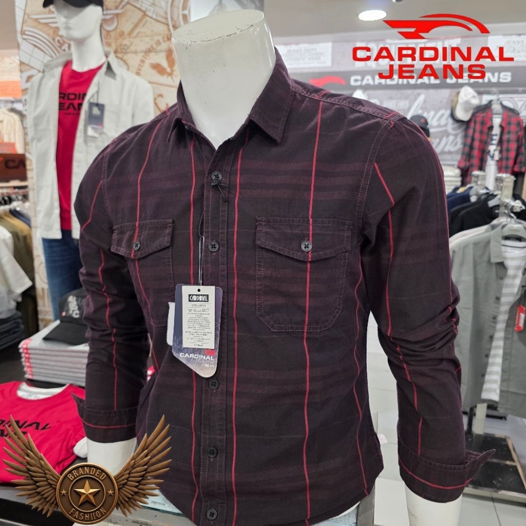 CARDINAL JEANS KEMEJA LENGAN PANJANG CAKAI02863J 11F MERAH MAROON