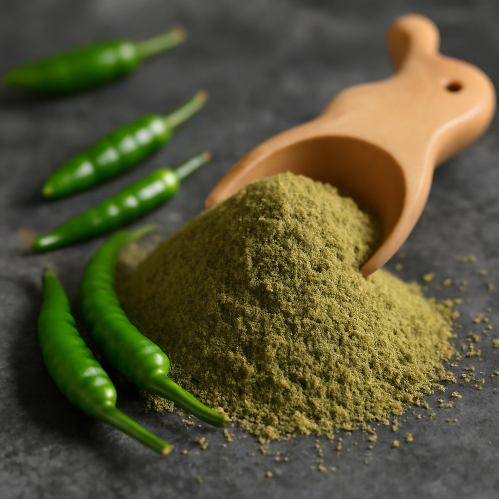 

Bumbu Tabur Serbaguna Murah Halal Rasa Cabe Hijau halus level 5 100 gr