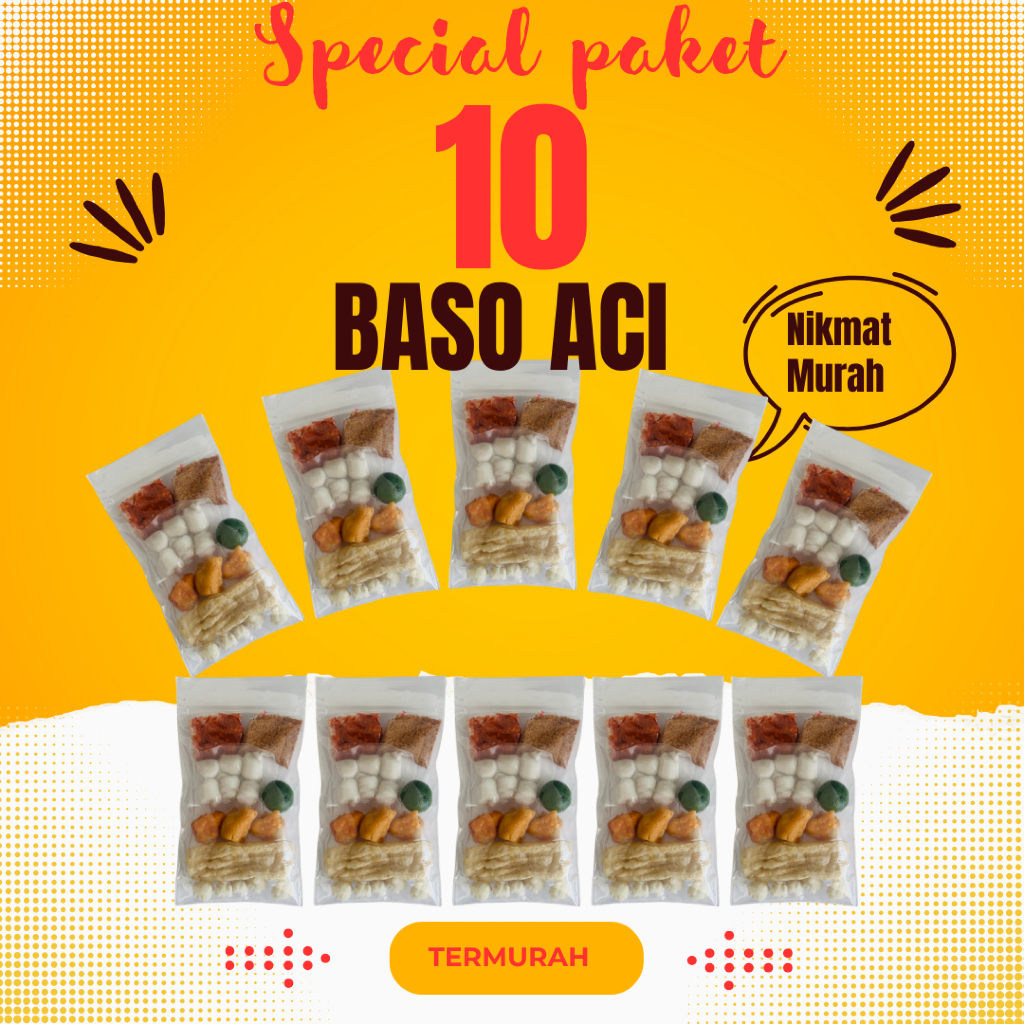 

Baso Aci Instan 10 pcs | Paket baso aci 10 Bungkus | baso aci Murah 10pcs