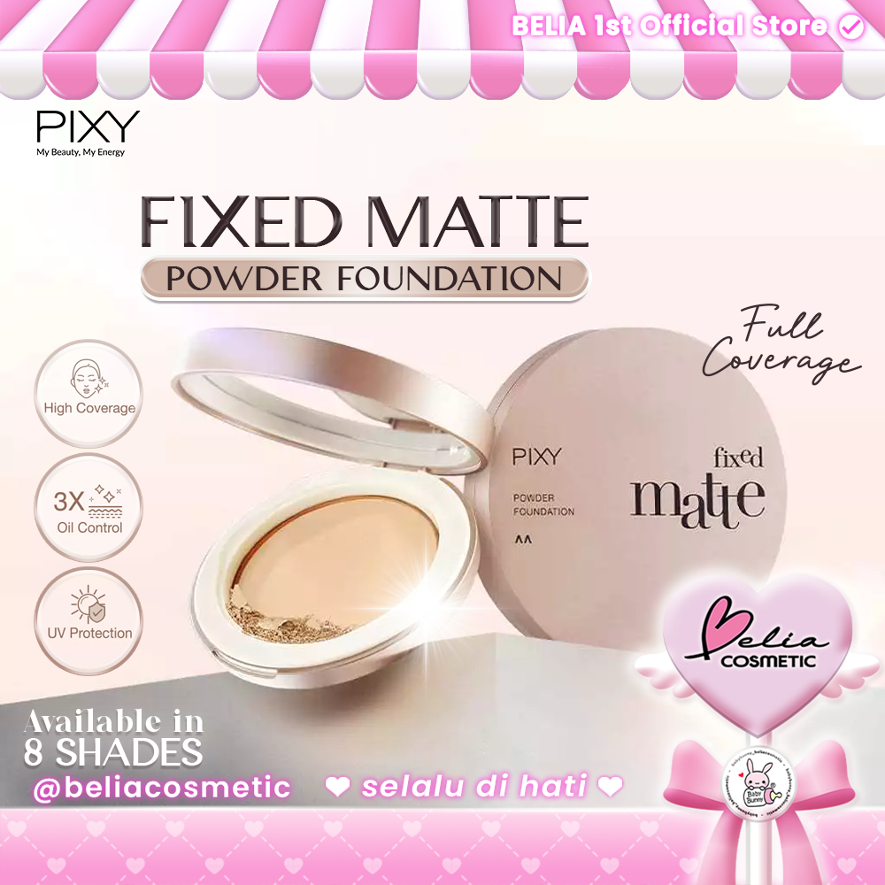 ❤ BELIA ❤ PIXY Fixed Matte Powder Foundation 9.5g | Bedak Padat | Long Lasting