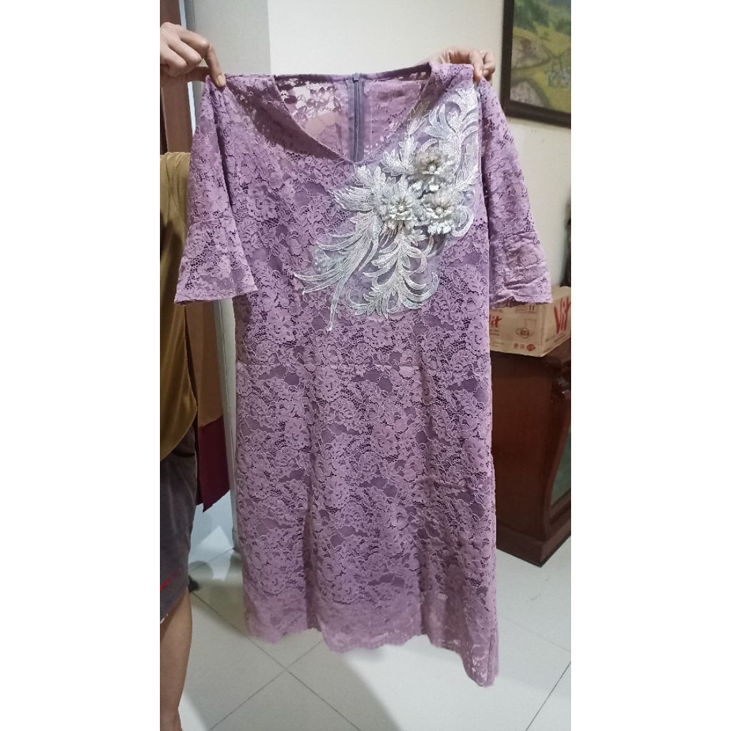 Preloved Lace Dress/Brokat Wanita Ungu Lavender (Lilac)