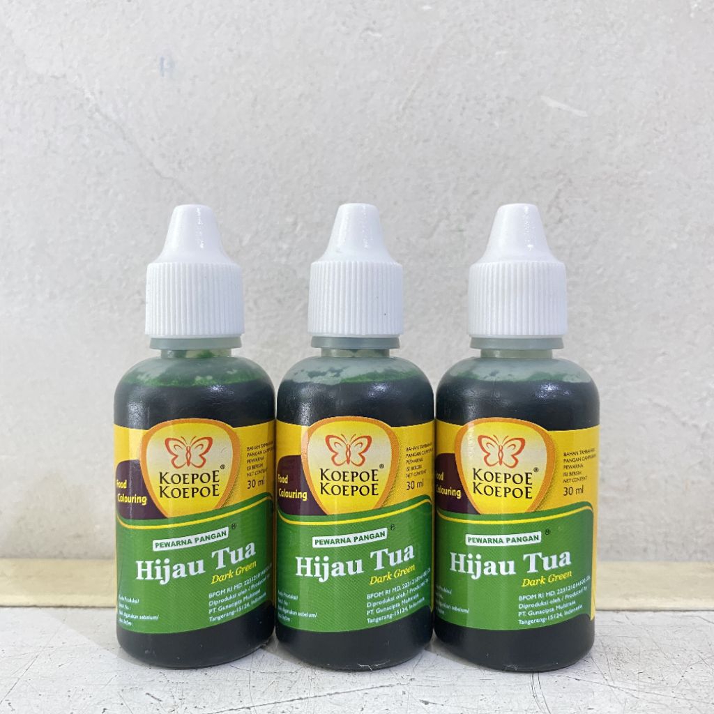 

Pewarna HIJAU TUA koepoe koepoe 30ml | pewarna hijau tua | pewarna kupu kupu