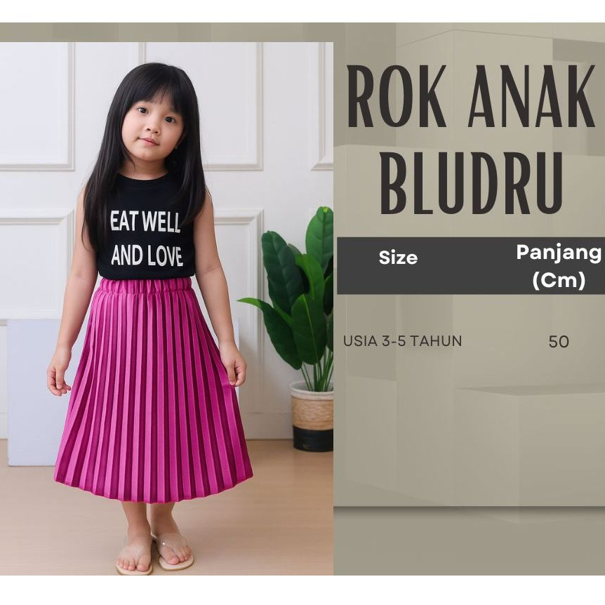 Rok Bludru Anak - Rok Anak - Rok Anak Plisket Bludru