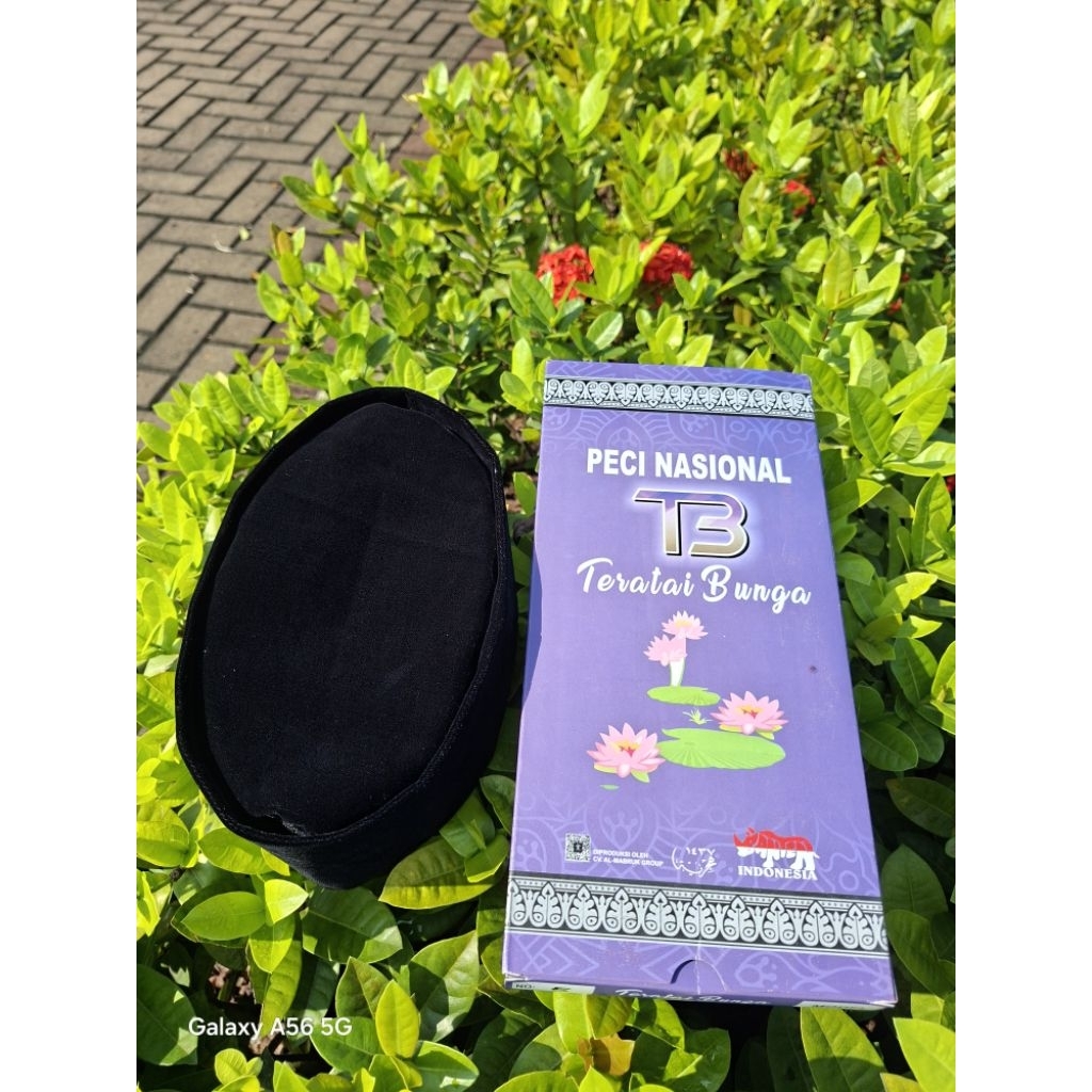 COD PECI NASIONAL TERATAI BUNGA ORI Kopiah Songkok Hitam Bulu Lembut kopiah pria dewasa Muslim Motif