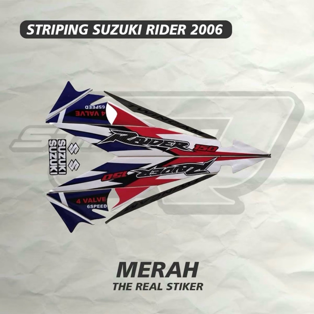 Striping Standar List Bodi Satria Thailand 2006 Abu Merah - Sticker Variasi Satria Fu