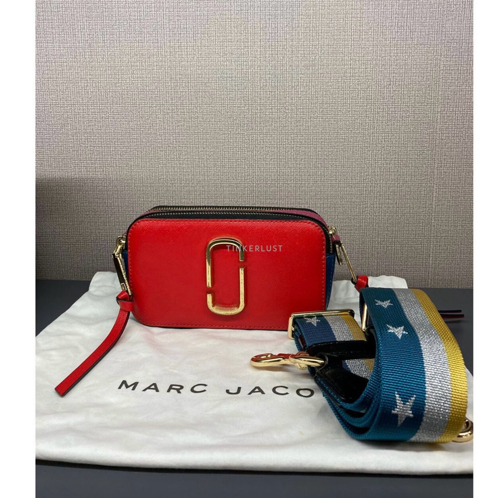 Marc Jacobs Snapshot Lava Red Multicolor Sling Bag Preloved VVGC