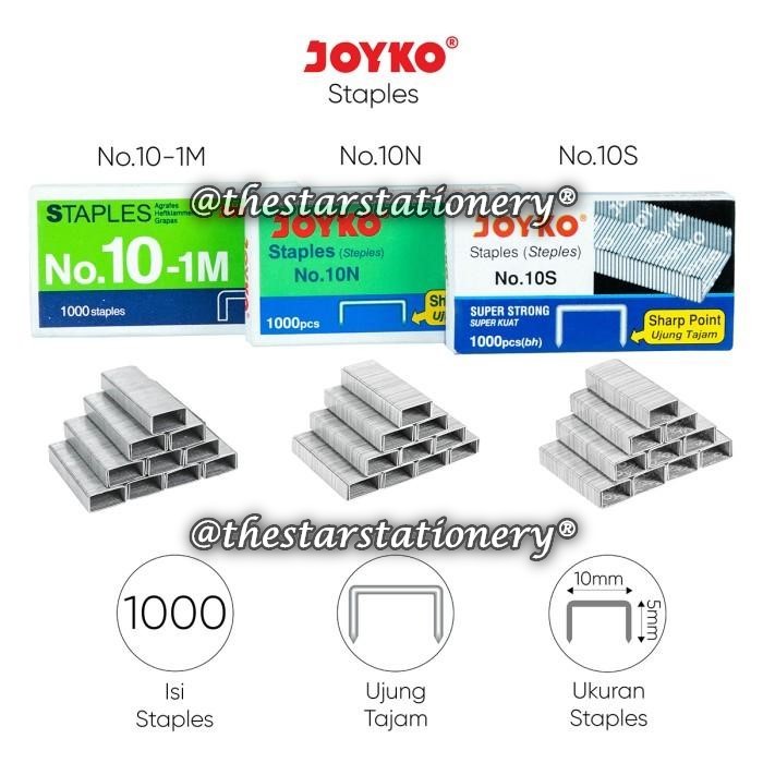 

(1 Kotak Kecil) GABUNGAN Staples JOYKO No.10S No.10-1M No.10N / Staples Joyko No 10 (1 Kotak Kecil)